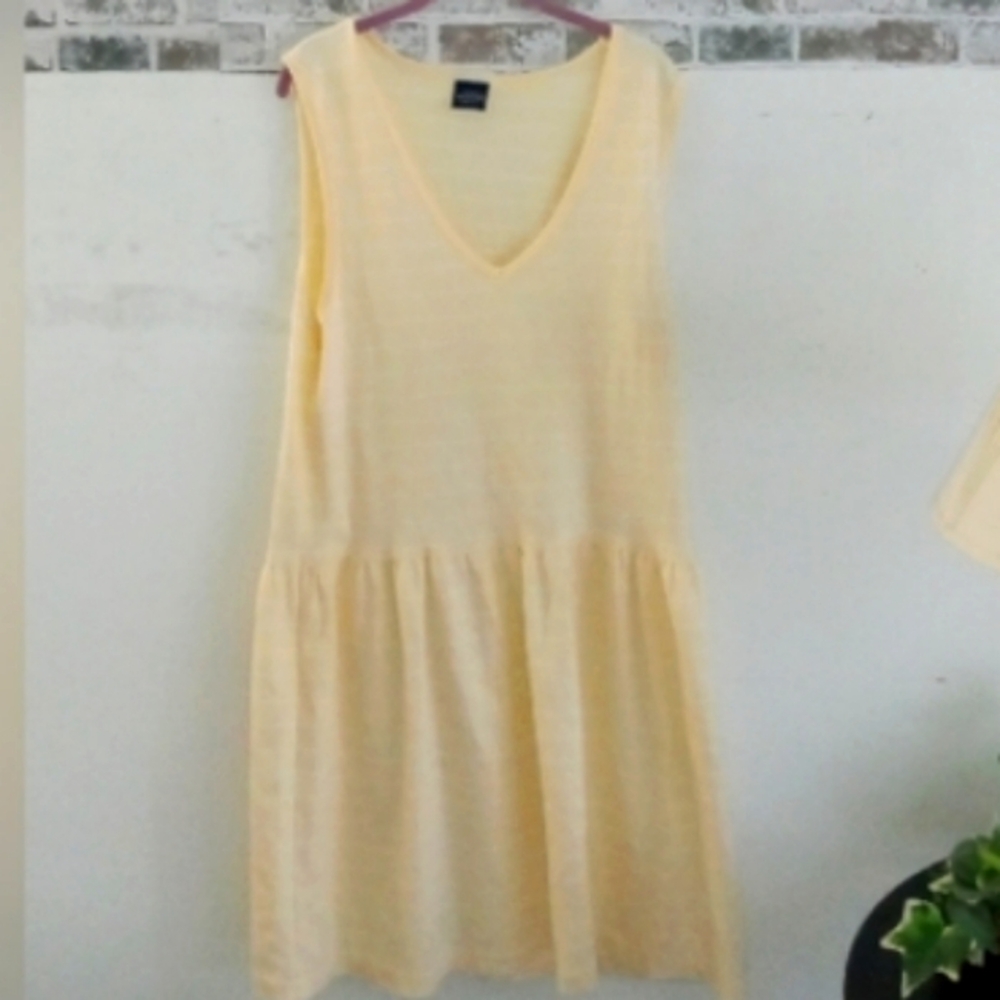 Lands' End  Striped V-Neck Mini Dress